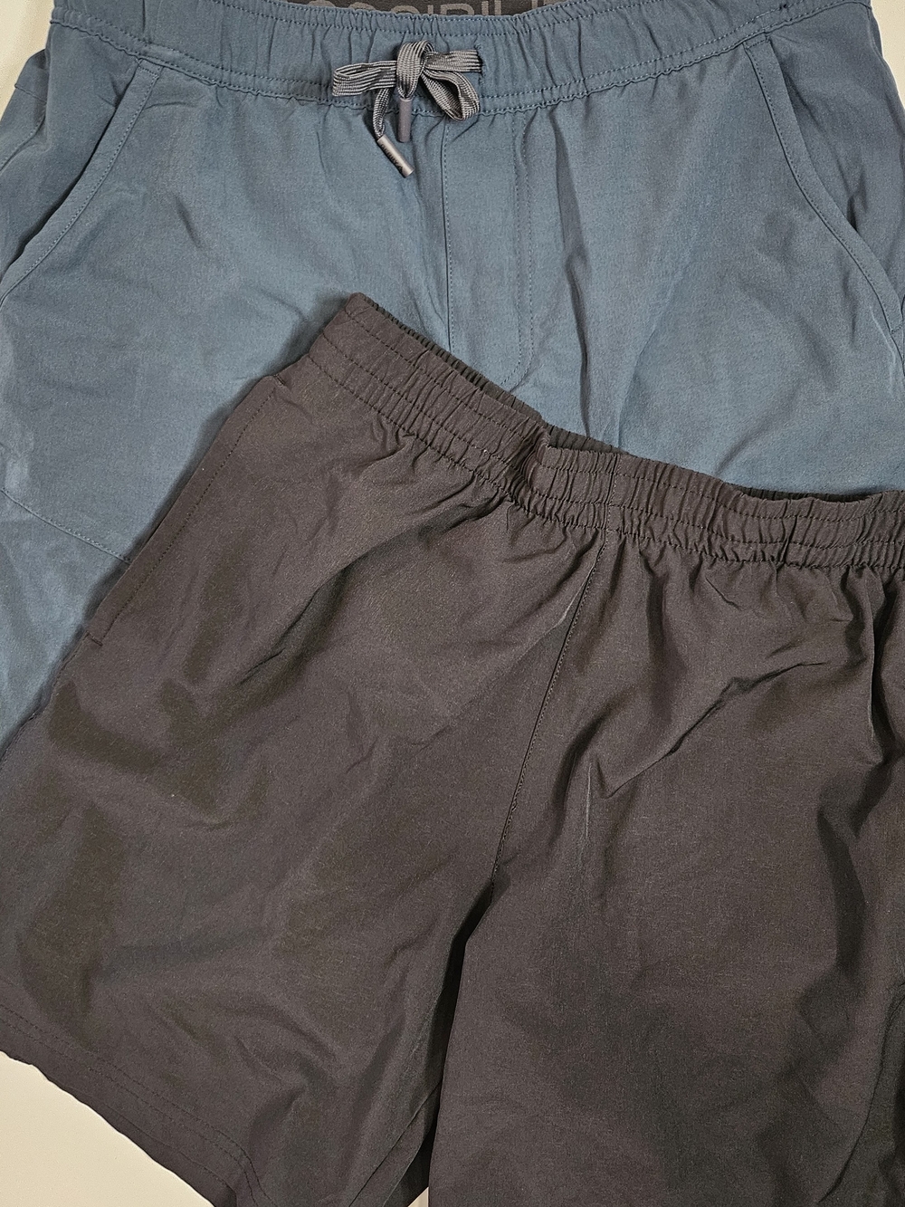 Casual Elastic Waist Shorts Duo - Blue & Black